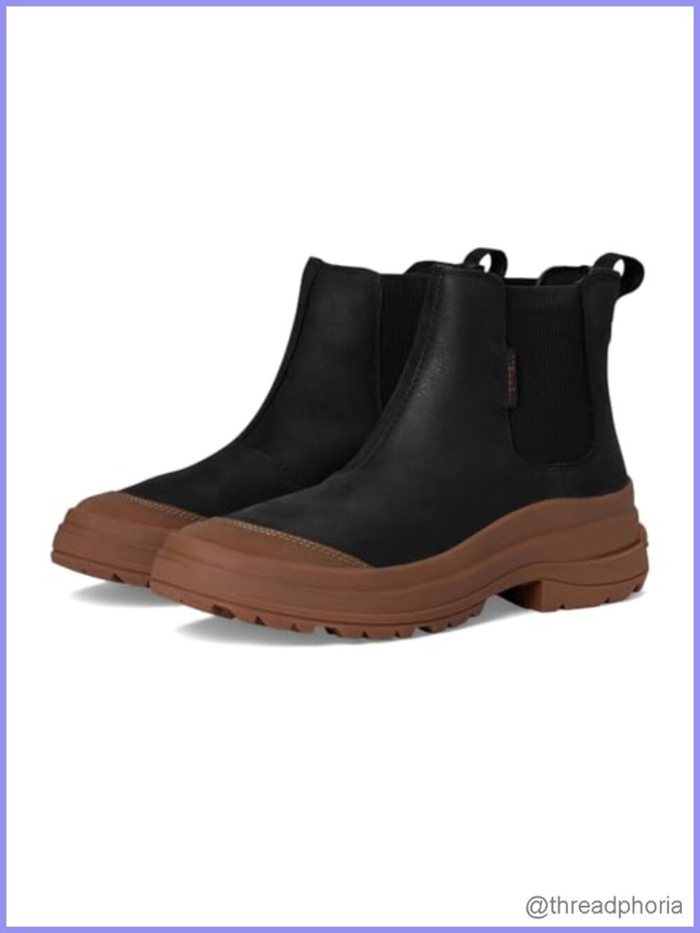Waterproof Leather Ankle Booties Pull On Round Toe Casual